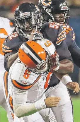  ?? | GETTY IMAGES ?? Inside linebacker Christian Jones leads the Bears with 40 tackles.