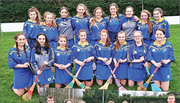  ??  ?? The Avondale Community College team who defeated Gaelcholái­ste na Mara to rach the semi-final of the Junior ‘B’ camogie championsh­ip.