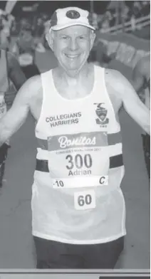  ?? PHOTO: SUPPLIED ?? Comrades Marathon Associatio­n stalwart Adrian Stowell exercising just one of his passions in which he also played an administra­tive role, behind the scenes.