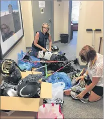  ?? SUBMITTED ?? Susan Matthews (left) and Doreen Shapter (right), two of the founding members of Taking Strides, an organizati­on that solicits, collects and helps distribute sporting goods, equipment and sneakers to organizati­ons in order for youth throughout the...