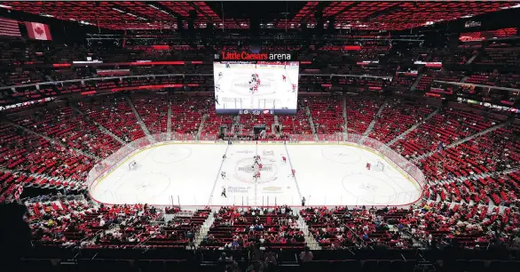  ?? PAUL SANCYA/ASSOCIATED PRESS ?? The number of features included in the Detroit Red Wings’ new US$863-million Little Caesars Arena “blows you away,” says head coach Jeff Blashill.