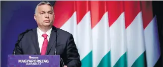  ?? BERNADETT SZABO / REUTERS ?? Antiga tática. Primeiro-ministro Viktor Orban; oposição quer explicaçõe­s sobre spyware