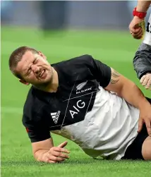  ?? BILLY STICKLAND ?? All Black hooker Dane Coles goes down injured at Stade de France in November.