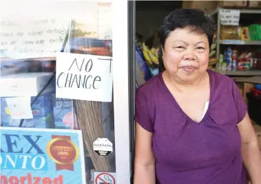  ?? RENÉ JOHNSTON TORONTO STAR ?? Philippine Variety Store owner Leonida McNabb says her “sales have gone down so much” in the year since the fire.