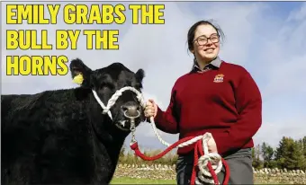  ??  ?? Emily O’Callaghan from Davis College in Mallow won the ‘Outstandin­g Achievemen­t By An Individual’ award in the 2019 Irish Angus Beef Schools Competitio­n.