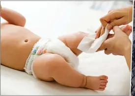  ?? ?? POPULAR: Many parents use wet wipes for baby care but they can help to create fatbergs, right, that block sewers and cost millions to clear