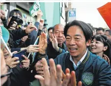  ?? ?? Gilt als Favorit bei der Wahl: Taiwans Vizepräsid­ent William Lai