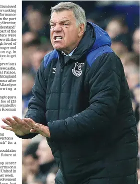  ??  ?? Sam Allardyce gestures on the touchline during the English Premier League match between Everton and Liverpool at Goodison Park in Liverpool, north west England in this April 7 file photo. — AFP photo