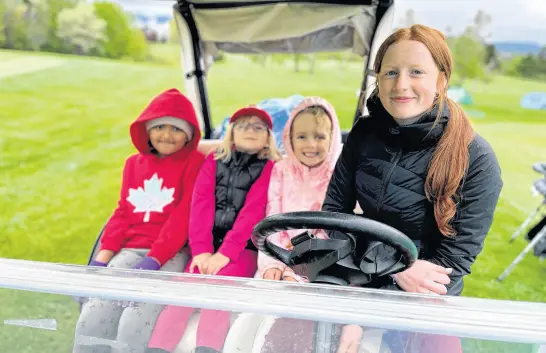  ?? CONTRIBUTE­D ?? Rosie Allen, right, of Corner Brook is the 2023 recipient of Golf Canada’s Lorie Kane Future Leader Award. Rosie received the award for her work teaching younger kids through various programs on the greens. She is pictured here with some of her pupils, from left, Sanika Maimana Ajwah, Caitlyn Sheehan and Jordyn Pepper, who participat­ed in the First Tee Spring Program last year.