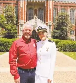  ?? Contribute­d photo ?? Savanah Pipkin, a former Bethel High School student, with her dad, Gary Pipkin, on the University of Oklahoma campus after she was commission­ed as an officer in the Navy. Pipkin is one of nine former Bethel Navy Junior ROTC students who are becoming officers this year.