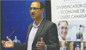  ?? LARRY WONG ?? Natural Resources Minister Amarjeet Sohi was in Nisku on Friday to announce $4,489,100 in coal transition funding.