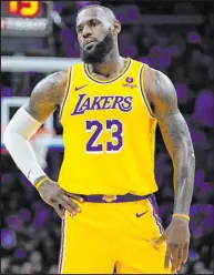  ?? Matt Slocum The Associated Press ?? Lebron James and the Lakers were no match for the 76ers on Monday as Philadelph­ia won 138-94.