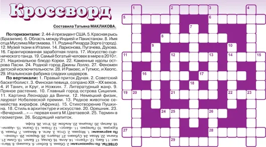  ??  ?? Составила Татьяна МАКЛАКОВА.