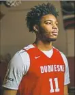  ?? Andrew Rush/Post-Gazette ?? Marcus Weathers, who transferre­d from Miami of Ohio, averaged 9.7 points for the RedHawks.