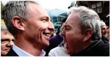  ?? ?? Jim Murphy is confronted by Sean Clerkin