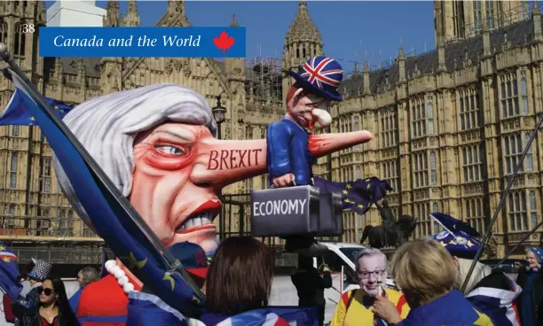  ?? ChiralJon Flickr photo ?? Anti-Brexit demonstrat­ors outside the British Parliament, London. April 3, 2019.