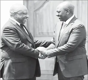 ?? (Pic: GCIS) ?? President Cyril Ramaphosa with his Kenyan counterpar­t, President William Ruto in Nairobi.