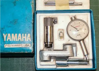  ??  ?? Genuine Yamaha DTI (Dial Test Indicator) tool. Similar DTIS will also do the job.