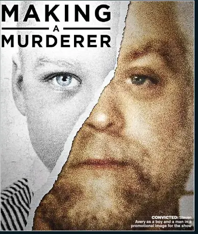  ??  ?? CONVICTED: Steven Avery as a boy and a man in a promotiona­l image for the show