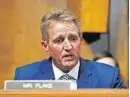  ?? [AP PHOTO] ?? Sen. Jeff Flake, R-Ariz., speaks before the Senate Judiciary Committee hearing Friday on Capitol Hill in Washington.