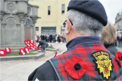  ??  ?? Respect The Armistice Day service is currently held at Mercat Cross