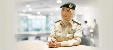  ?? ?? ↑ Major Ateeqa Musabah Al Dhaheri is the first female member to work in the Maritime Rescue Department and the first woman to work as a duty officer at Dubai Police.