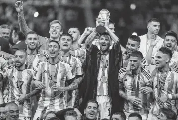  ?? FOTOARENA Sipa USA ?? Lionel Messi and Argentina, seen here celebratin­g their victory over France in the 2022 World Cup final in Qatar, will play at Hard Rock Stadium this summer in a group-stage Copa America match.