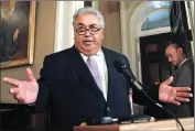  ?? AP Images ?? In this June 10, 2013 file photo, then-California State Sen. Ron Calderon, D-Montebello, discusses the FBI raid on his Capitol office in Sacramento.