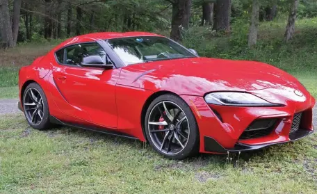  ?? MARC GRASSO PHOTOS / BOSTON HERALD ?? JUST DRIVE: The Toyota Supra GR is a small speedster and once you get over the fact that Toyota combined with BMW to bring back a new version of a Toyota classic, you can just get in the car and drive.