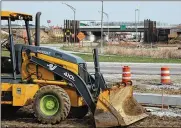  ?? BILL LACKEY / STAFF ?? Constructi­on continues on the Interstate 70 overpass over South Limestone Street. The overpass is part of ODOT’s I-70 lane addition project.