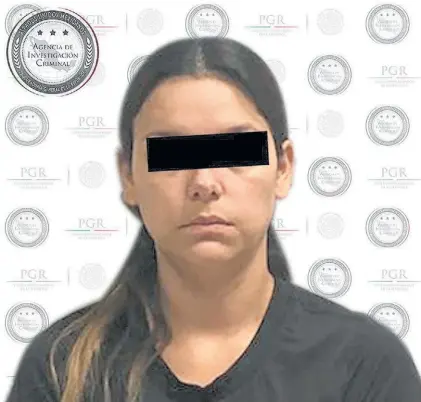  ?? PGR, MÉXICO ?? Detenida. La mexicana Perla Aideé “P”, en la foto oficial dada ayer por las autoridade­s.