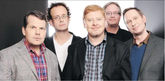  ??  ?? The members of classic comedy troupe Kids in the Hall: from left, Bruce McCulloch, Kevin McDonald, Dave Foley, Mark McKinney and Scott Thompson.