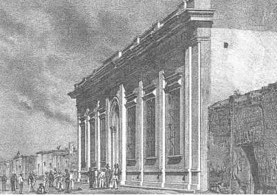  ??  ?? Hospital en construcci­ón en la ciudad de Celaya. Frente principal que mira al sur. Fuente: Museo de Celaya, Historia Regional.