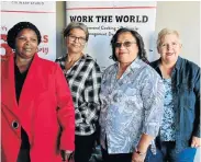  ?? Picture: SALVELIO MEYER ?? FOODIE FUN: Guests, from left, Nelisa Nakase, Carol Goliath, Carol Julie and Moira Norden were at Capsicum Culinary Studio last Thursday for the third Herald Cooking Masterclas­s. Mt Vernon provided the wines