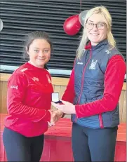  ?? ?? Clodagh O’Flaherty who was presented with her Munster final medal.