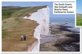  ??  ?? The South Downs Way footpath near Beachy Head, Eastbourne, Sussex