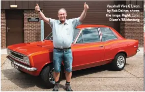  ??  ?? Vauxhall Viva GT, won by Rob Daines, shows the range. Right: Colin Dixon’s ’66 Mustang