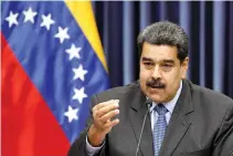  ?? REUTERS ?? VENEZUELA’s President Nicolas Maduro talks to the media during a news conference at the Miraflores Palace in Caracas, Venezuela, on Sept. 18.