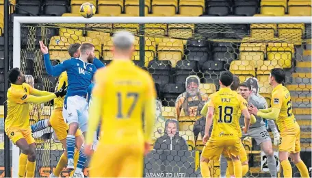  ??  ?? Shaun Rooney’s header puts Saints 2-0 up