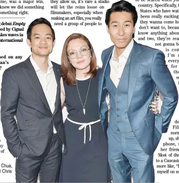  ??  ?? (FROM left) Osric Chua, Andrea Walter and Chris Pang.
