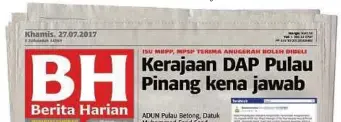  ??  ?? Keratan akhbar BH keluaran 27 Julai lalu.