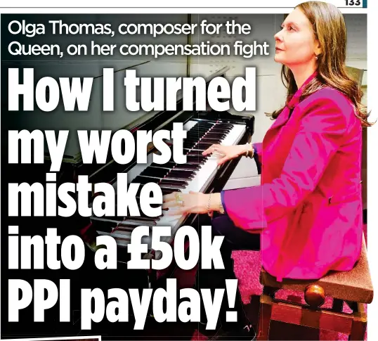  ?? ?? HONOUR:
Olga Thomas, who has composed several pieces for the Queen, presented her with a CD, inset left