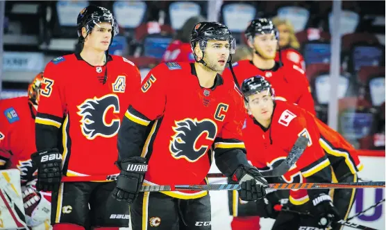  ?? AL CHAREST ?? Flames captain Mark Giordano took his leadership role to a new level Thursday with a goal and three assists in a 6-5 victory over the Avalanche at the Scotiabank Saddledome.