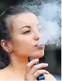  ??  ?? WARNING E-cig vaping