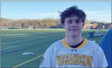  ?? MIKE CABREY — MEDIANEWS GROUP ?? Wissahicko­n’s Kyle Lehman had a goal and five assists in the Trojans’ 14-2 win over Abington on Tuesday, April 12, 2022.