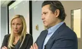  ?? MAN / SOUTH FLORIDA SUN SENTINEL ANTHONY ?? Florida Senate Democratic Leader Lauren Book and state Sen. Jason Pizzo on Tuesday in Fort Lauderdale.