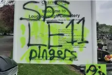  ?? ?? VANDAL ATTACK: Cemetery signs, as well as private property were targeted