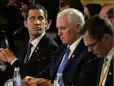  ?? (Photo AFP) ?? Juan Guaido au côté du vice-président US Mike Pence.