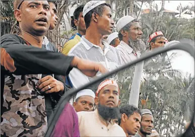  ?? Picture: GETTY IMAGES ?? CRISIS SITUATION: More than 100 Rohingya men protest yesterday in Kuala Lumpur, Malaysia, against the conflict in Rakhine state, Myanmar