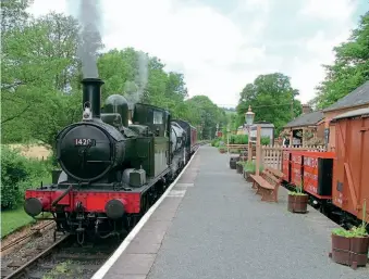  ?? SDR ?? GWR 14XX No. 1420 with a milk train at Staverton in 2004.